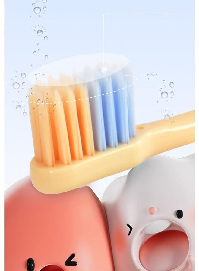 SAMVARDHAN Cute Lion Toothbrush Set For Kids- Ultra Soft Bristles & Fun Animal Handle for 3-12 Years old Children, Multicolor (3) - Image 5